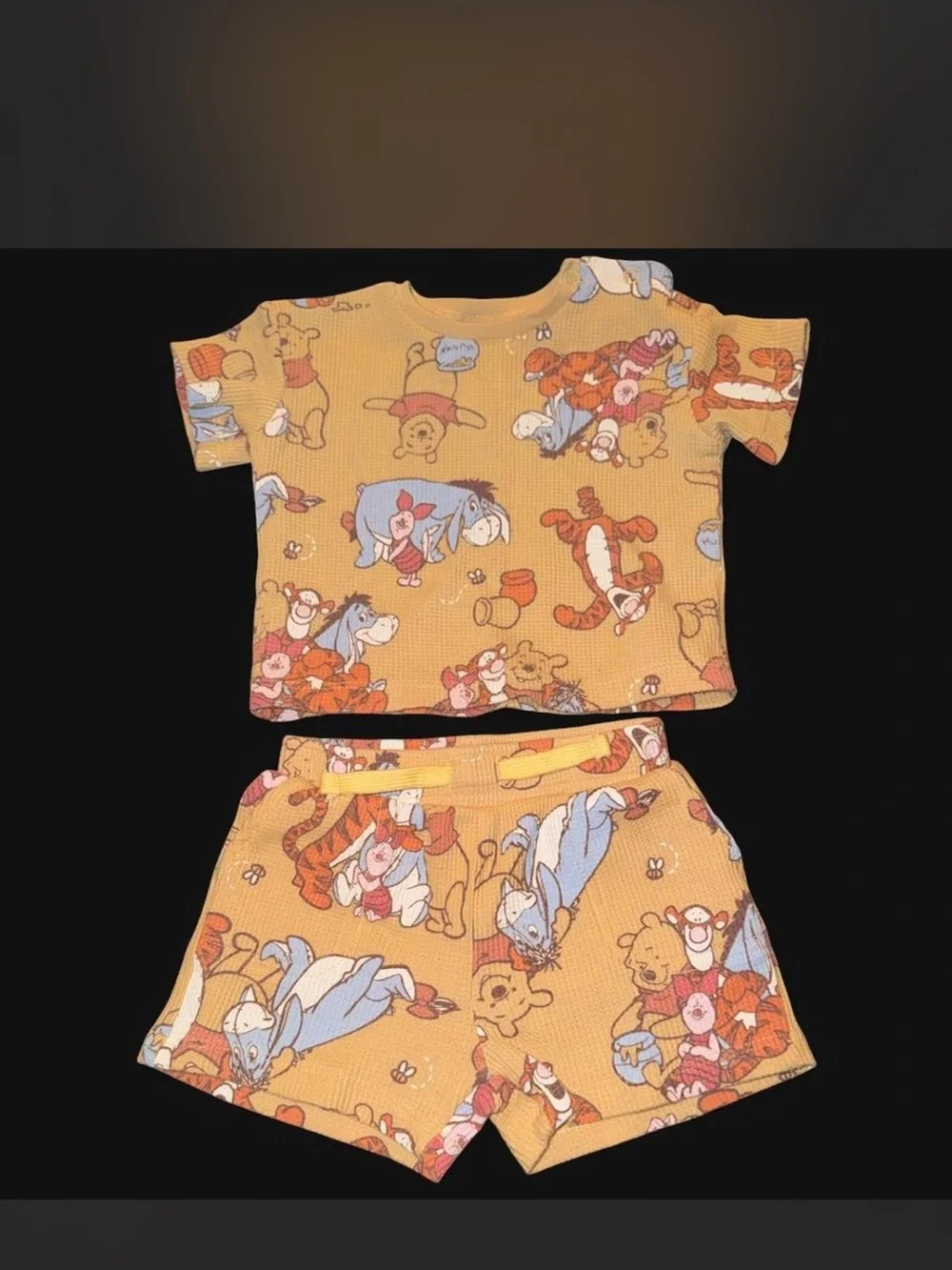 Disney Yellow Winnie the Pooh Short Pajama Set